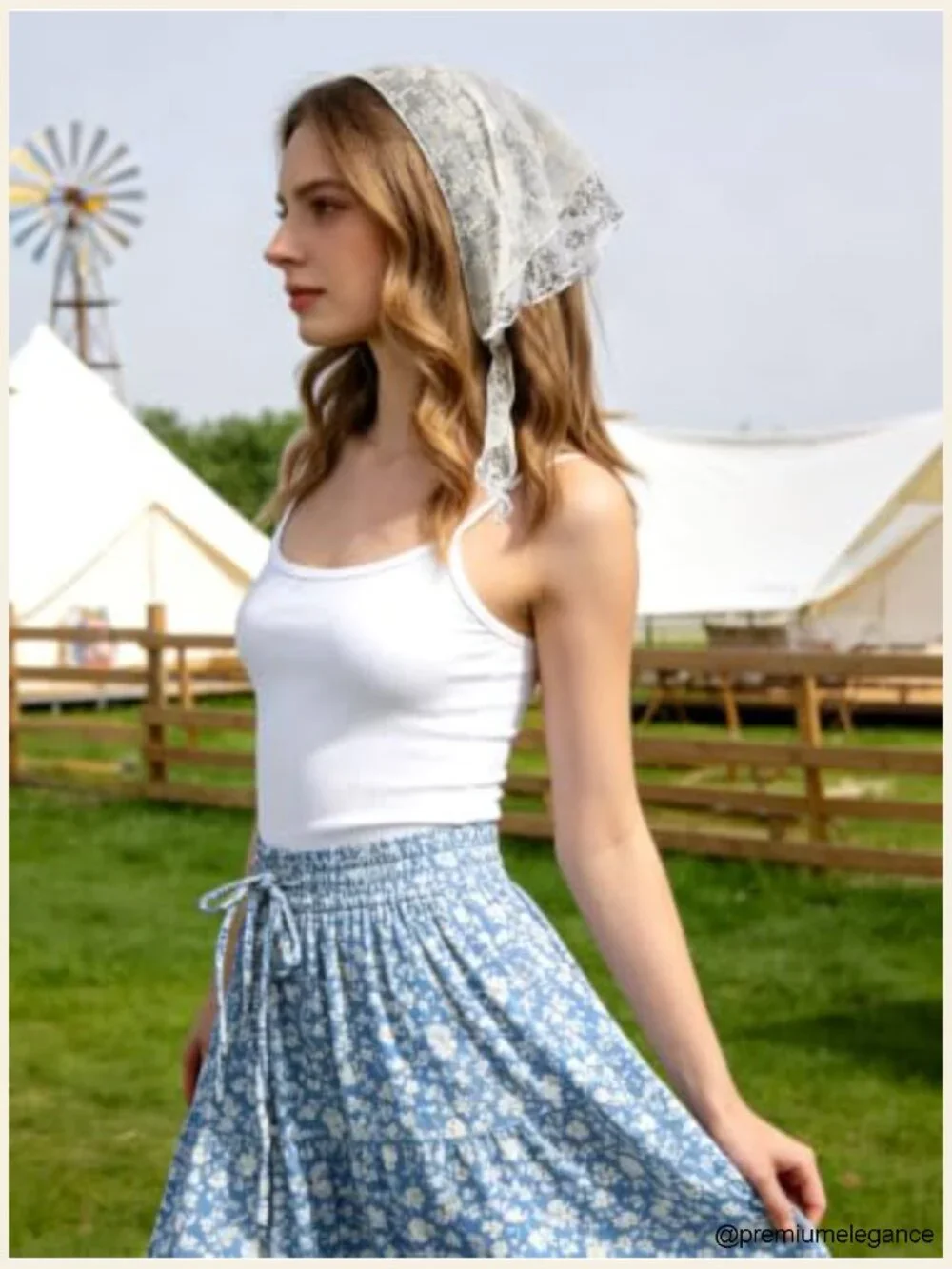 Triangle Head Scarf Lace Bandana Headband Hair Kerchief